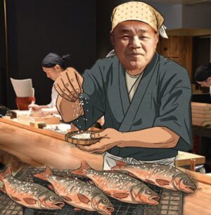 鮎塩振り