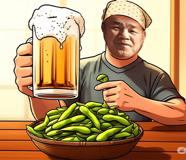 枝豆で乾杯