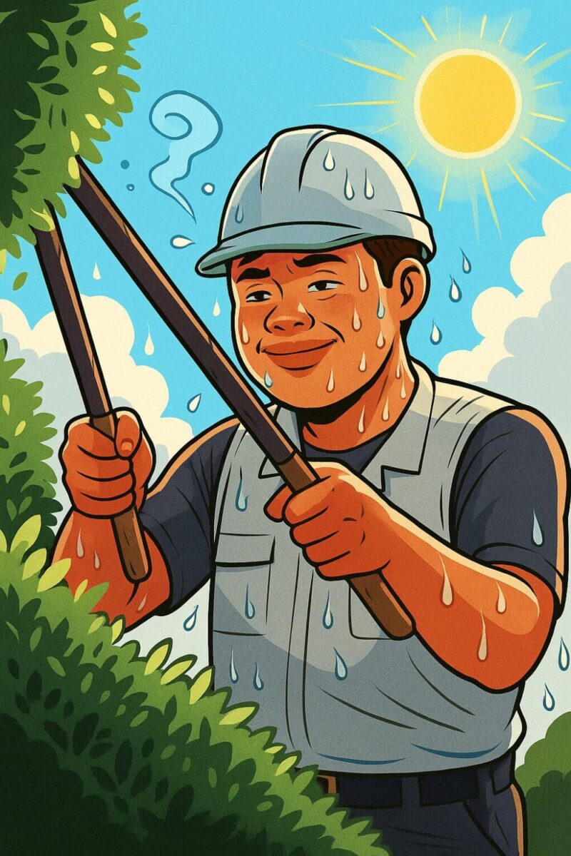 炎天下の剪定