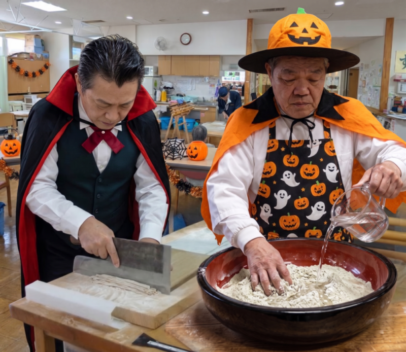 ハロウィン蕎麦打ち